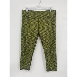 Fabletics Salar Space Dye Heathered Yellow Black Printed Crop Leggings XL